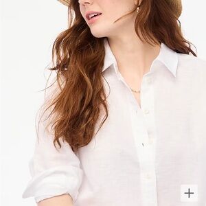 Jcrew factory white linen shirt.  Size S.  NWT